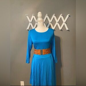 Long Sleeve Blue Dress